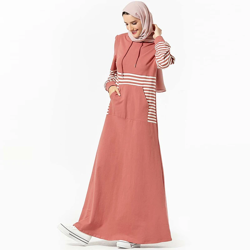 Женское мусульманское платье с капюшоном Abaya в стиле исламского хиджаба Арабский