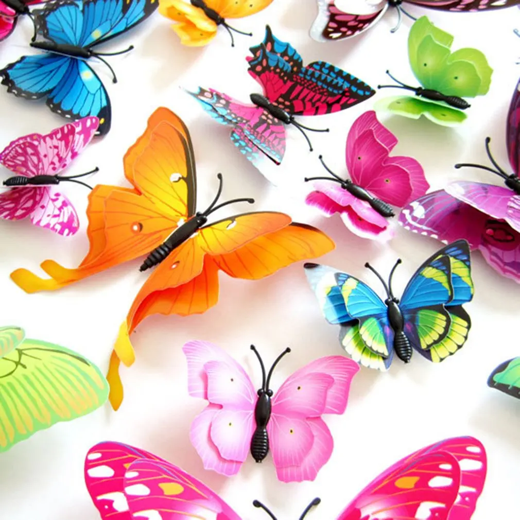 3d стерео ПВХ материал имитация бабочки 12 наборов украшения дома наклейки на