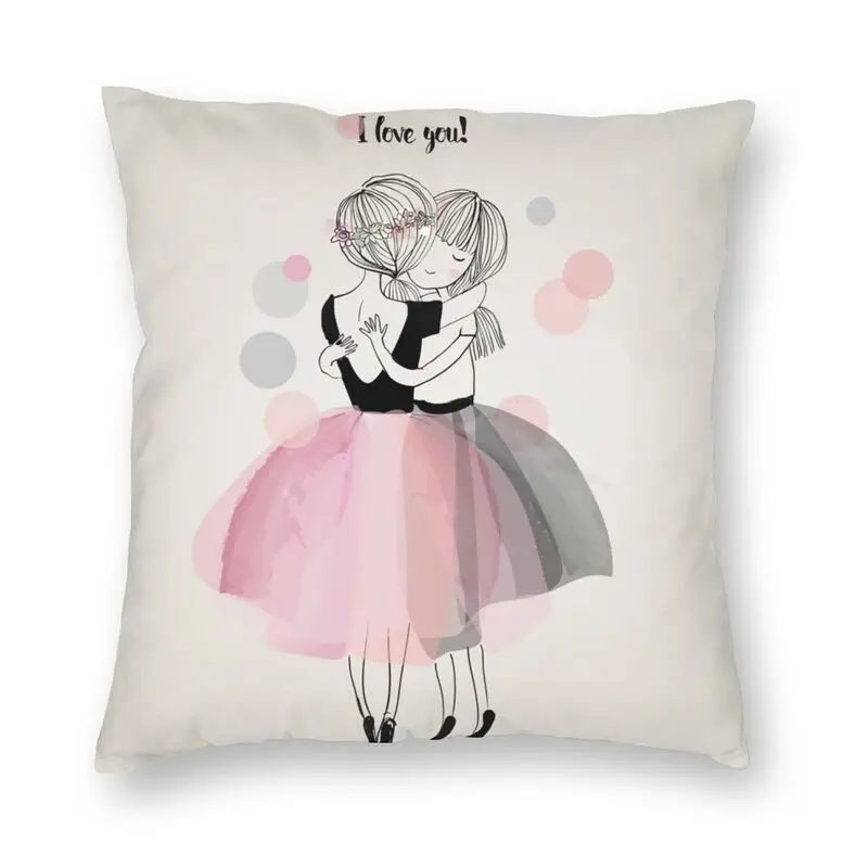 

Soft Pink Ballet Girl Throw Pillow Cover Home Decorative Custom Ballerina Dancer Cushion Cover 45x45 Pillowcover for Living Room