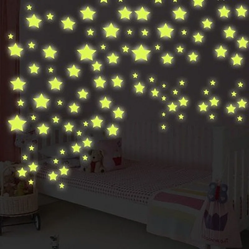 Флуоресцентная светящаяся детская спальная комната для хранения Звездная