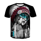 Мужская футболка с черепом, футболка в стиле панк-рок, футболка с 3d принтом, винтажная Готическая Мужская одежда, летние топы