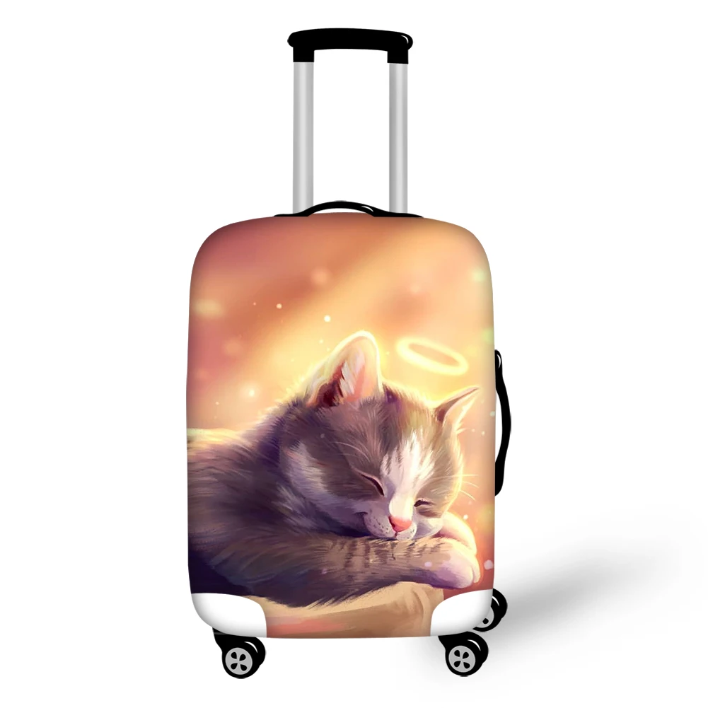 HaoYun Suitcase Protector Cover Fantasy Cat Pattern Elastic Dustproof Luggage Cover Kawaii Animal Waterproof Luggage Accessories