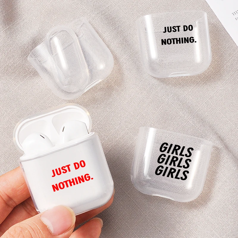 Чехлы для наушников с английскими буквами AirPods прозрачные наушники мягкие