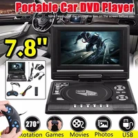 7 8 inch portable hd tv home car dvd player vcd cd mp3 dvd player usb sd cards rca tv portatil cable game 169 rotate lcd screen