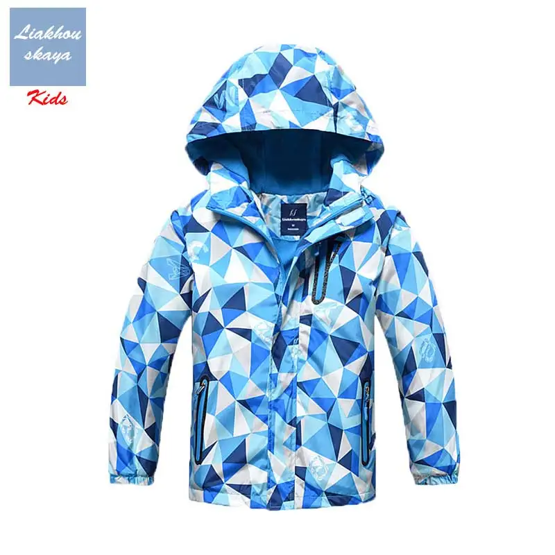 Sky Blue Liakhouskaya/Новинка года; сезон весна; детская куртка для мальчиков; теплое пальто для подростков; Детские флисовые ветровки; Водонепроницаемая Корейская одежда - Цвет: Sky Blue