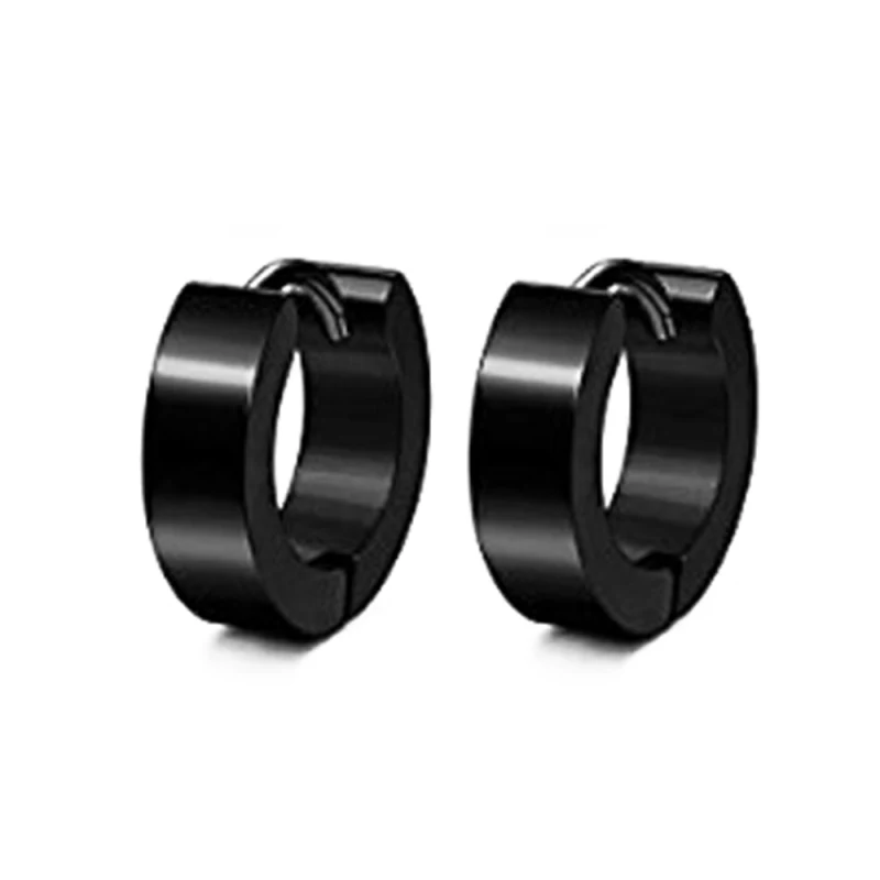 8 пар черные серьги унисекс крест подвеска кольцо из нержавеющей стали модные