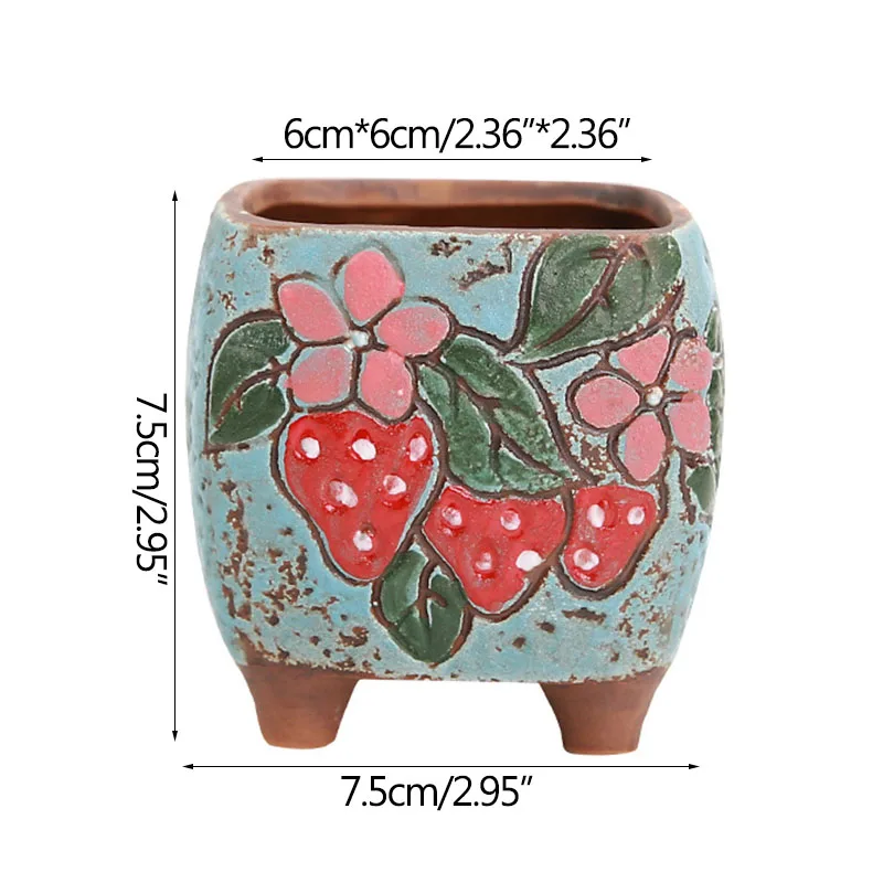 Strongwell Decoration Miniature Ceramic Flower Pots Lovely Square Succulent Flowerpots Planter Fairy Garden Crafts | Дом и сад