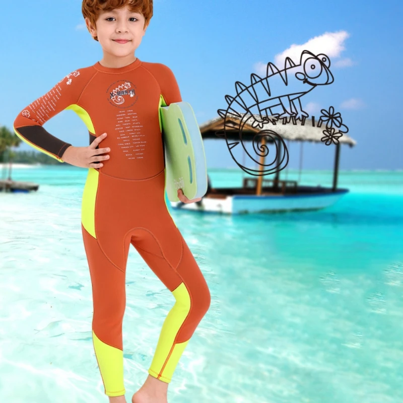 

2.5mm Neoprene Wetsuit Kids Diving Surfing Suit Children For Keep One-piece Warm Long Sleeves UV Protection Swimwear