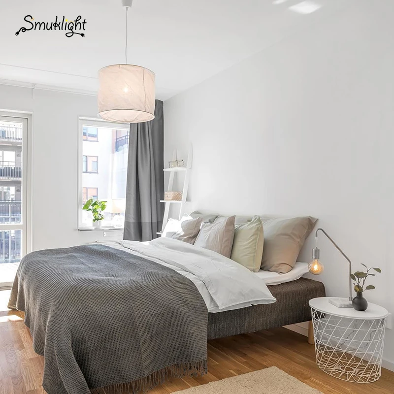 

Nordic koushi design white linen/cotton Fabric Lampshade LED Pendant Lamp vtwonen Ribbon Lamp/Z1 pendant lamp for Foyer Finning