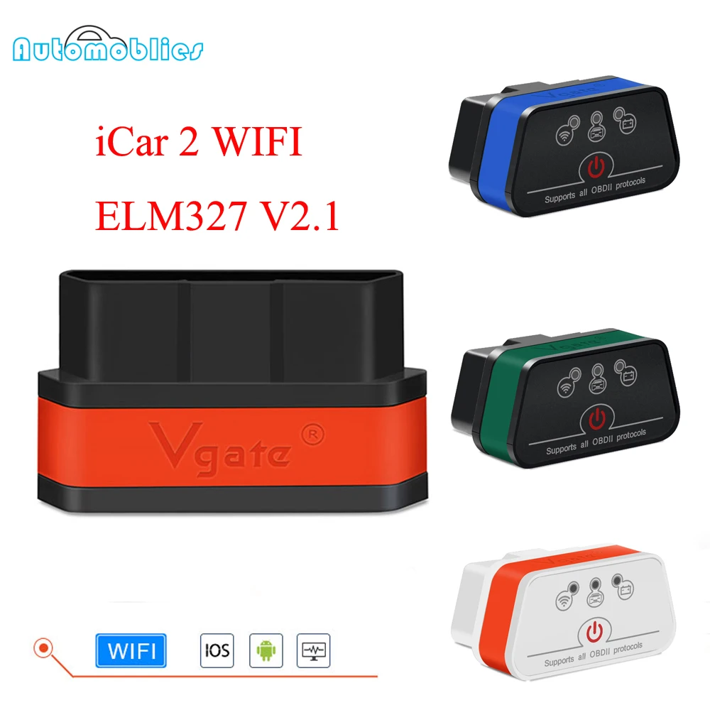 Vgate iCar2 ELM327 obd2 WIFI scanner elm 327 V2.1 PK V1.5 wifi icar2 auto diagnostic for android/PC/IOS code reader | Автомобили и