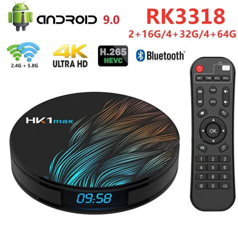 HK1 Max Box Android 9 0 4 Гб 64 RK3328 1080p 4K Wifi Google Play Netflix телеприставка медиаплеер