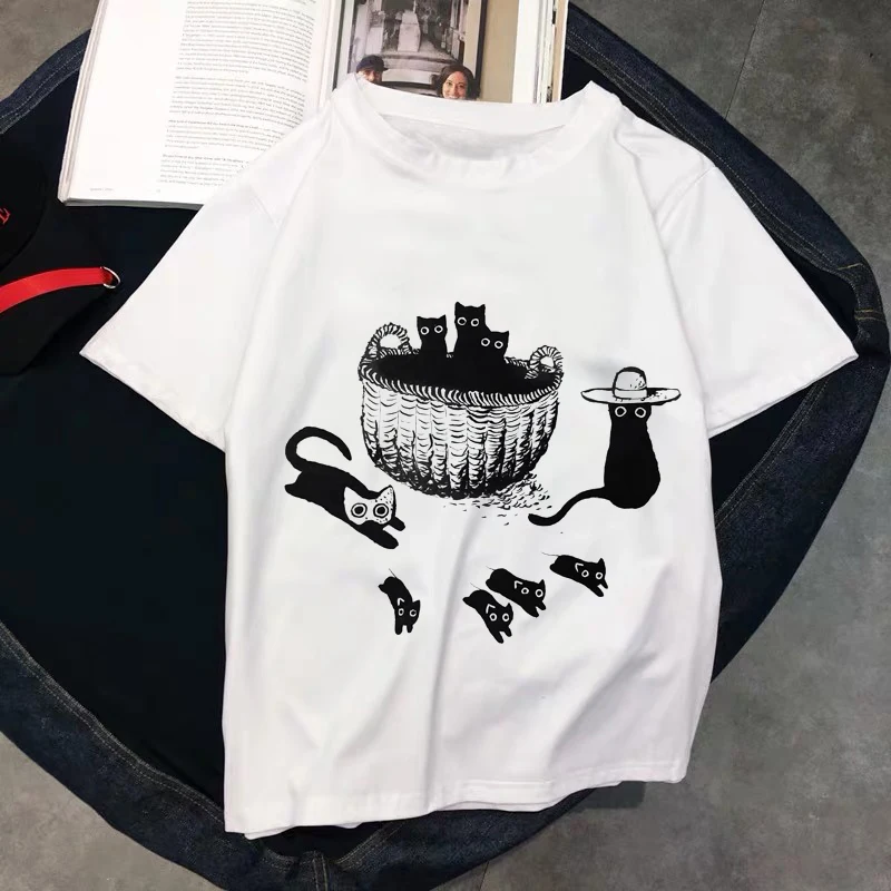 

T-shirts Women Cartoon Printing Cute Animal Fashion Short Sleeve Clothes Graphic T Tshirt Top Lady Print Female Tee T-Shirt T-s