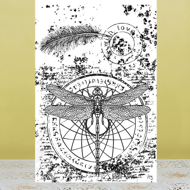 

Dragonfly Stamp/Seal for DIY Scrapbooking/Photo Album Decorative Card Making Clear Stamps / Seamless Stamp