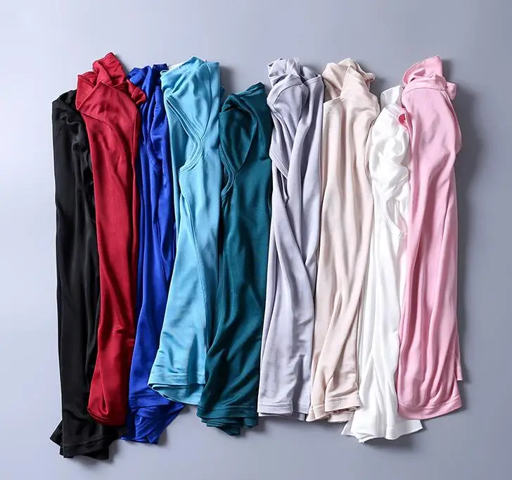 Женские 50% шелк вискоза вязаные драпированные футболки с воротником Топ 8 цветов M