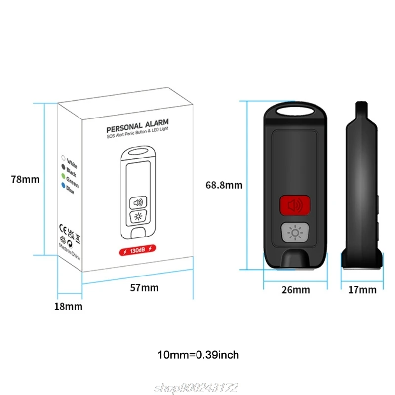 

Safe Sound Personal Alarm130dB Rechargeable Safesound Security Alarm Keychain Emergency Self Protect Alarm J07 21 Dropship