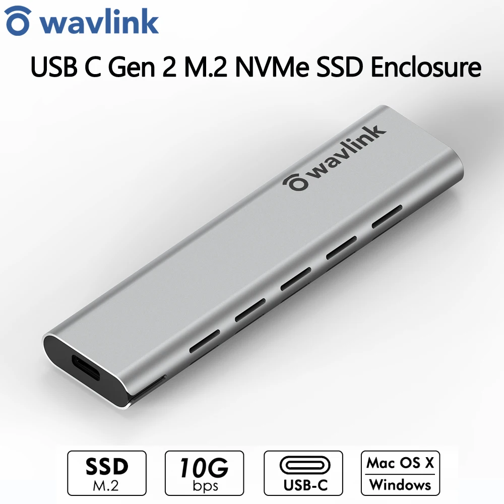 Wavlink M2 SSD чехол M.2 к USB 3 1 Gen 2 NVMe корпус для nvme PCIE UASP M ключ NGFF SATA C SDD адаптер жесткого