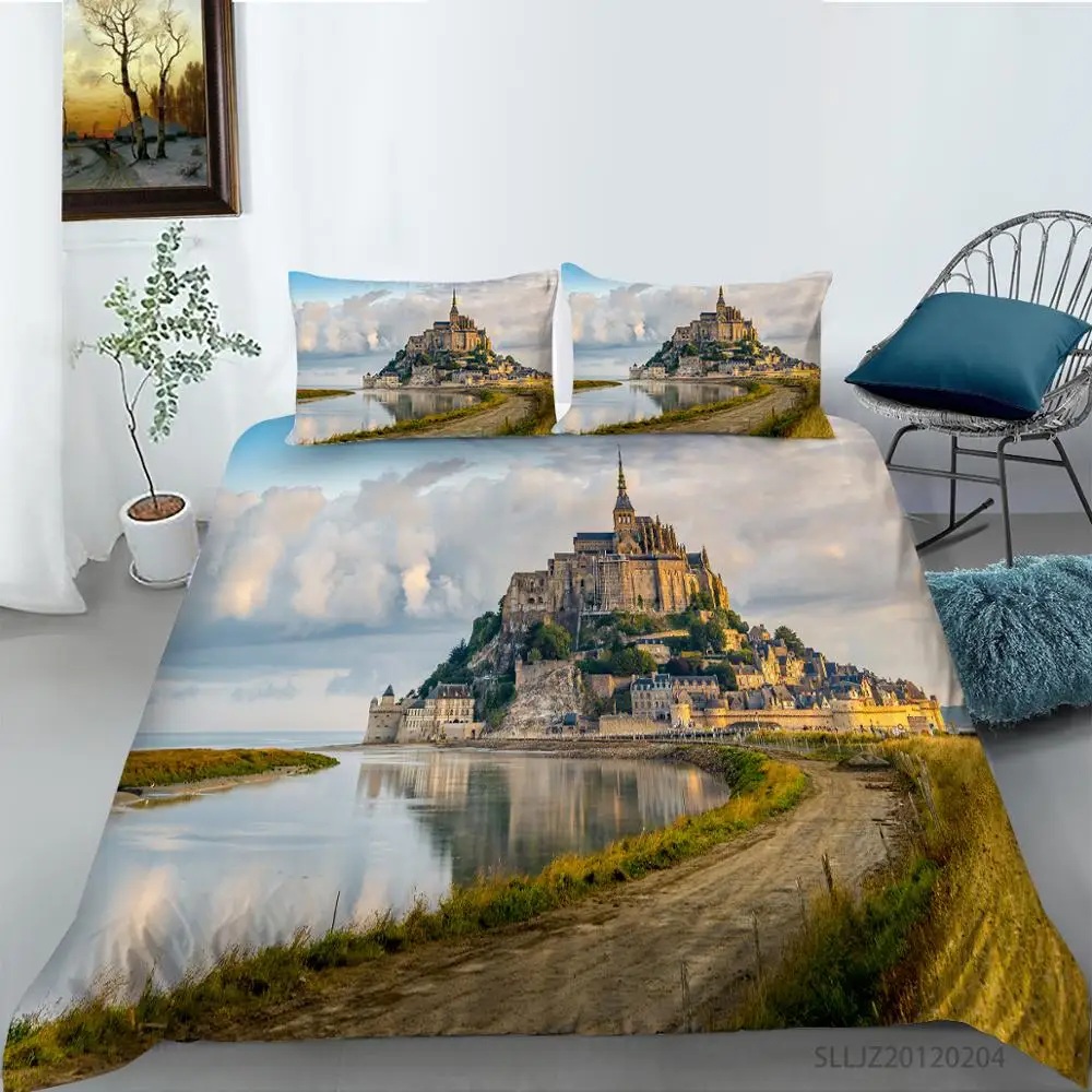 

Castle lighthouse 3d Printing bedding set twin/full/queen/king/super king size Duvet cover set Drop shipping