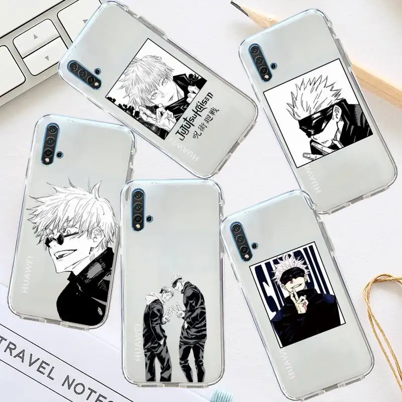 

Japanese Anime Jujutsu Kaisen Phone Case Transparent for Huawei honor P mate 40 20 30 10 50 i 9 x mate pro lite 8a