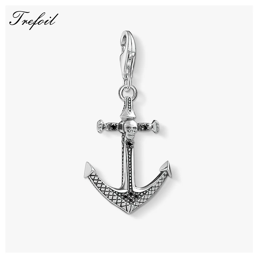 Кулон в виде черепа и якоря ювелирные изделия из стерлингового серебра 925 пробы