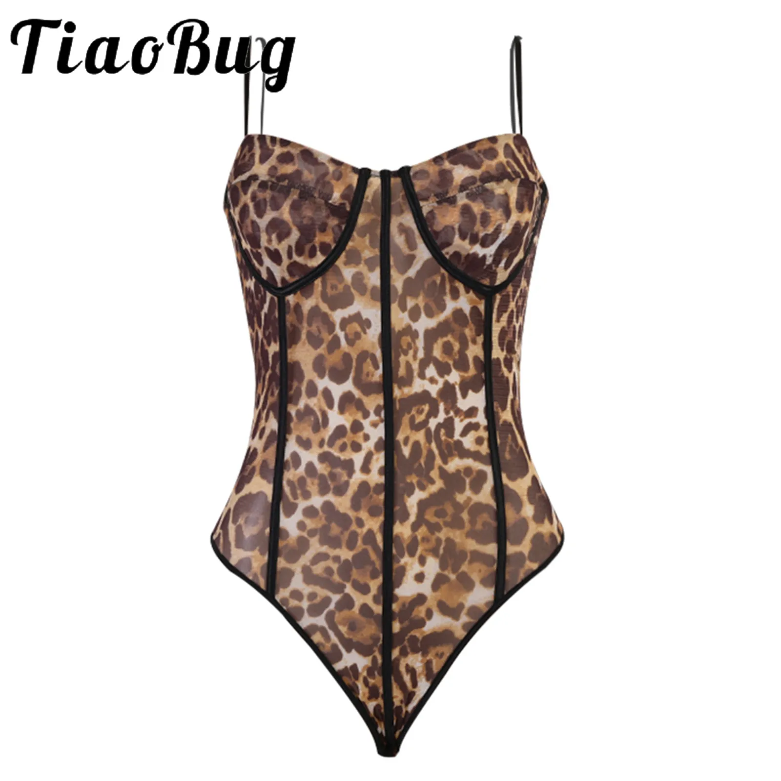 

Леггинсы с леопардовым принтом для мам из набивной ткани боди регулируемый ремень спагетти спинки Купальник вечерние Клубные