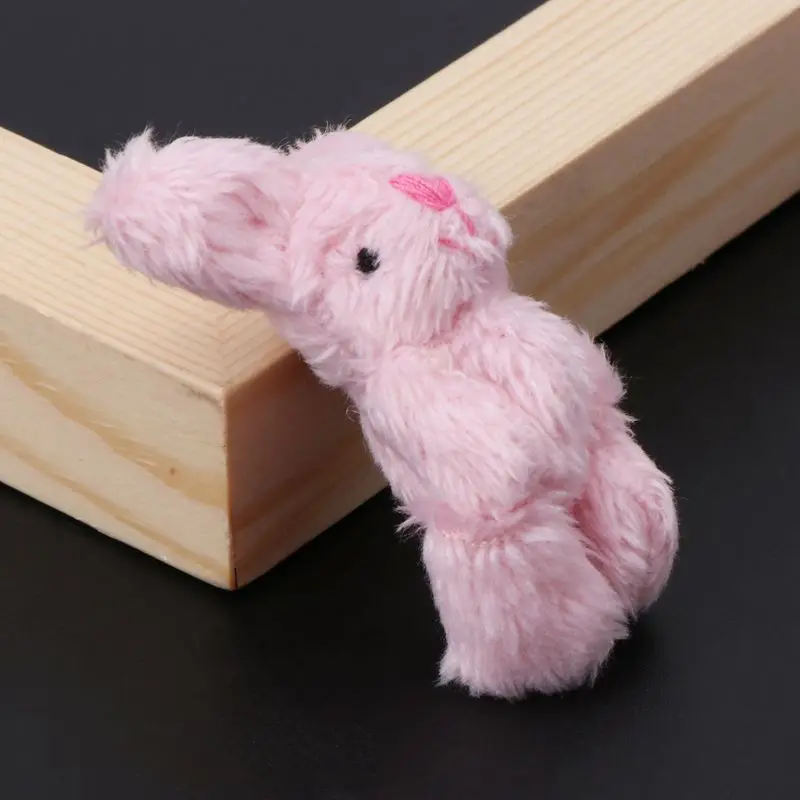 

6PCS 2" Mini Rabbit Pendant Plush Bunny For Key Chain Kids Toy Doll DIY Ornaments Gifts Party Favors