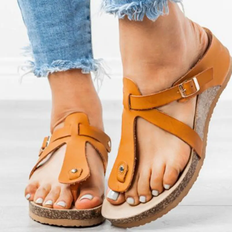 Женские пляжные шлепанцы из ПУ кожи черные повседневные в стиле ретро на плоской