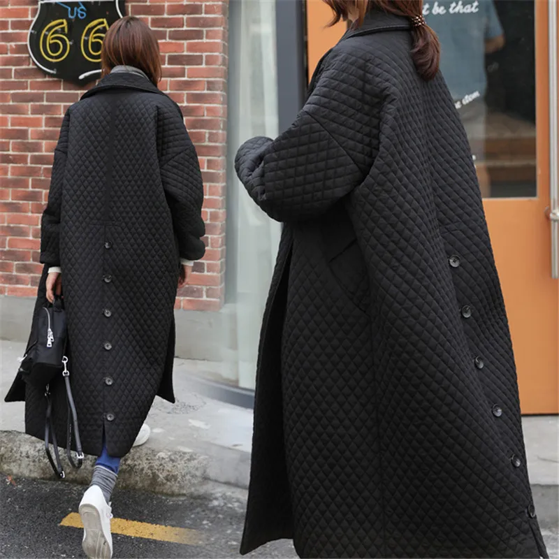 Парка женская оверсайз новинка осенне зимнее Свободное длинное хлопковое пальто