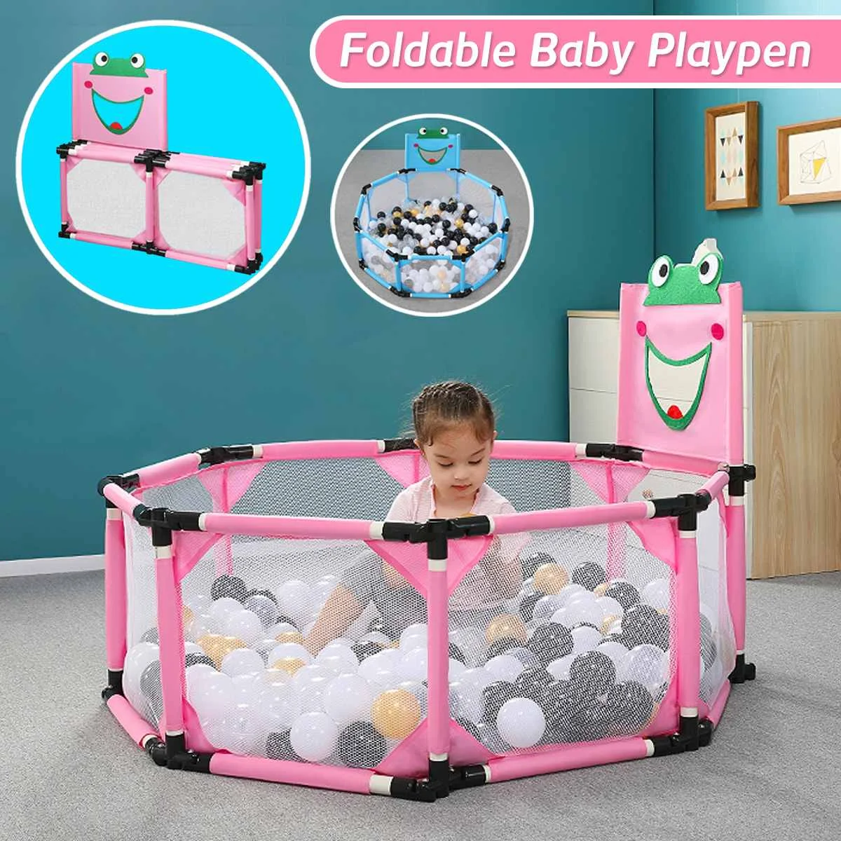 

Baby Playpen Fence Folding Barrier Kids Park Children Play Pen Oxford Cloth Game Infants Ball Pit Pool Baby Fencing Playground