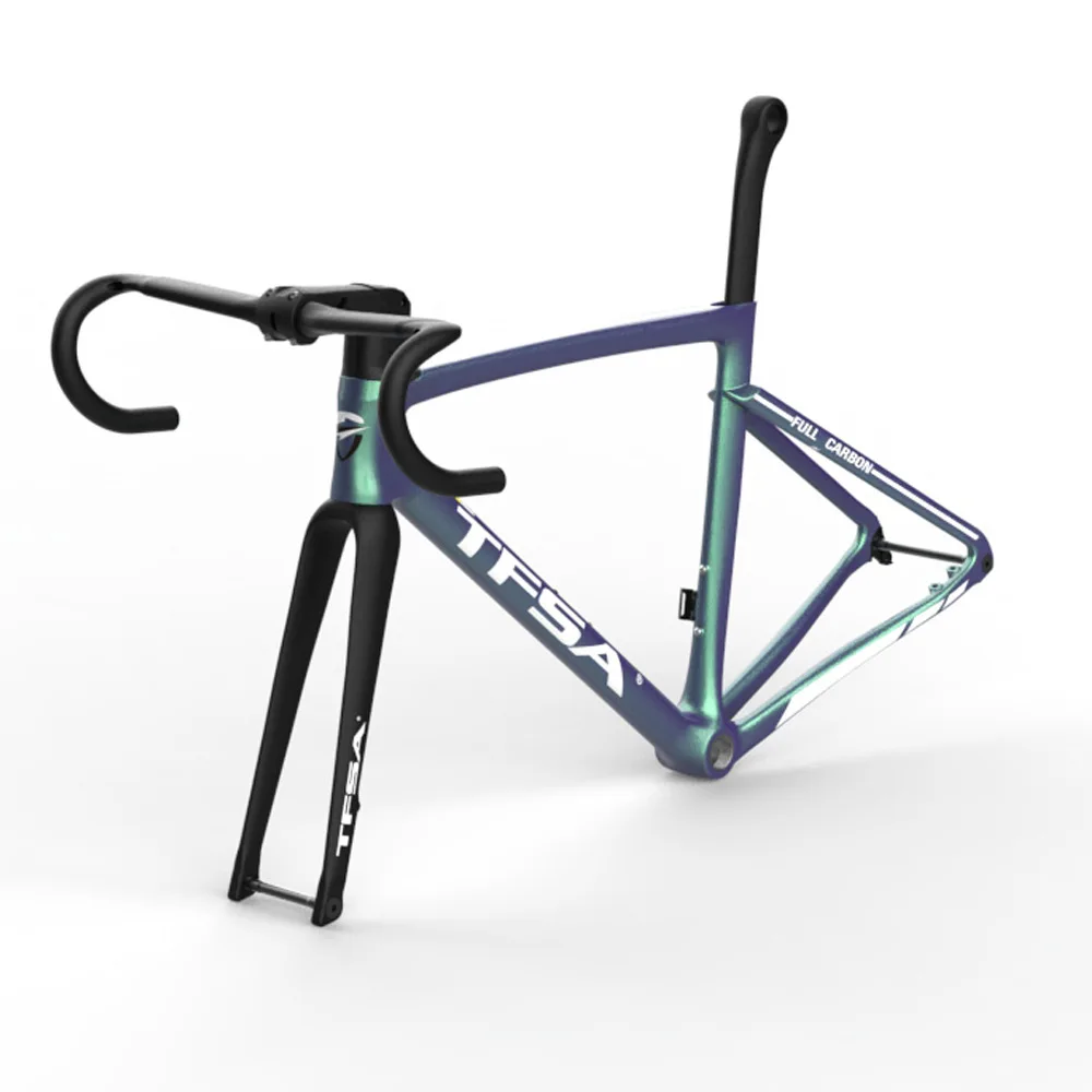Pаспродажа 2021 модная рама дискового тормоза, рама из углеродного волокна, рама для дорожного велосипеда, внутренняя линия с рулем, Аксессуары для велос...