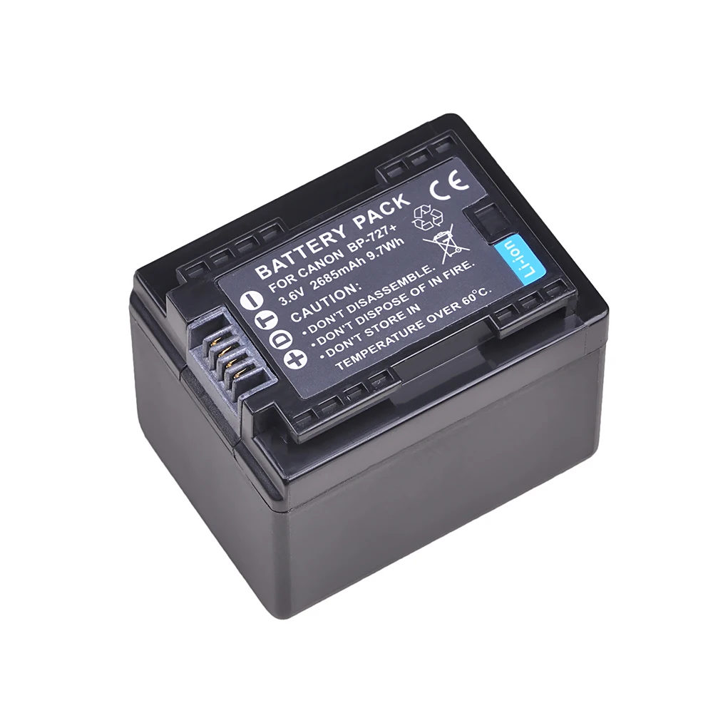 Аккумулятор для фотокамеры Canon 2685 мА · ч Φ BP 727 аккумулятор VIXIA HF R30 R32 M50 M52 500 M56 M506 R36
