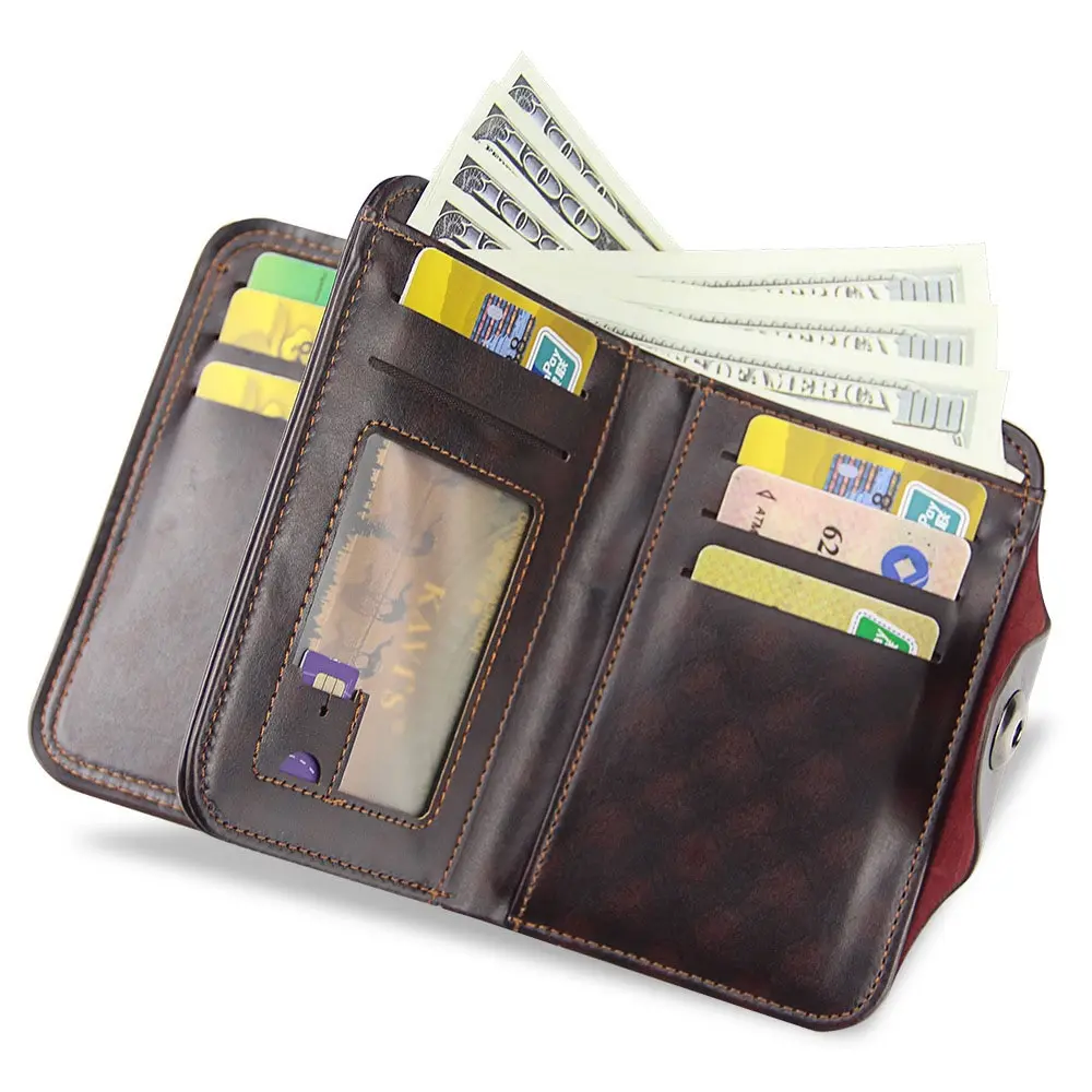 

men's wallet magnetic snap clutch bag male wallet leather Compartment portfel carteira purse men famous brand luxu 2021