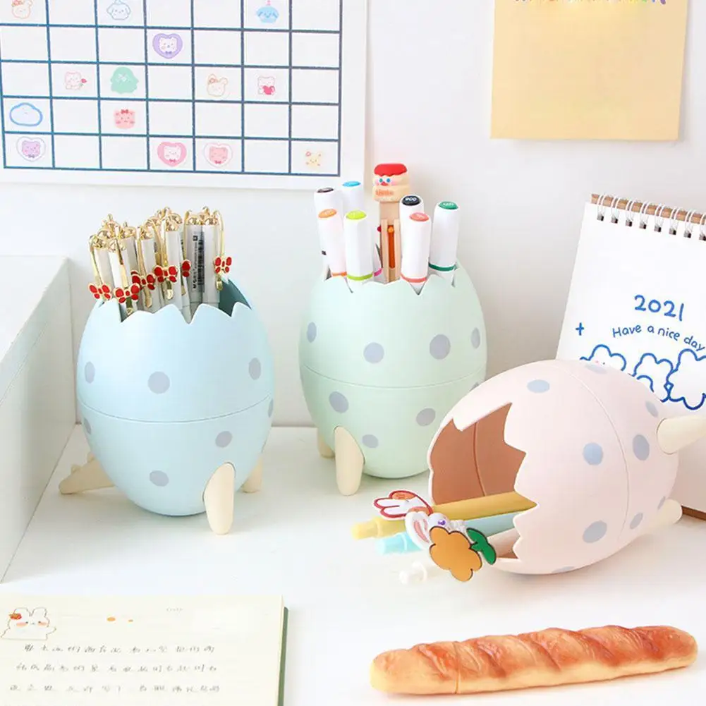 

Creative Student Cute Stationery Pen Holder Kawaii Dragon Egg Pen Holder Learning Office Supplies Desktop Storage Pen Holder