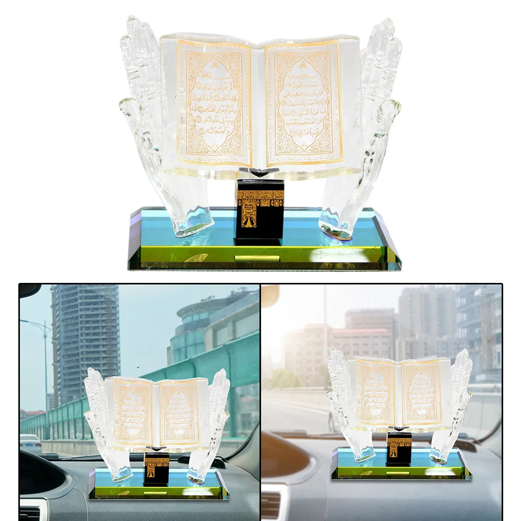 Ornamento musulm&aacute;n de cristal tallado, minimodelo transparente de decoraci&oacute;n de coche de Ramad&aacute;n-3