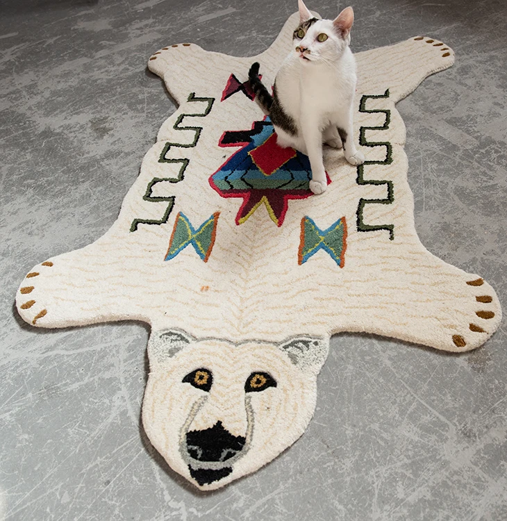 

Wool +Cotton Floor Rug For Home Living Room Sofa And Coffee Table Moderna Tiger Leopard Animal Pattern Carpets Handmade Wool