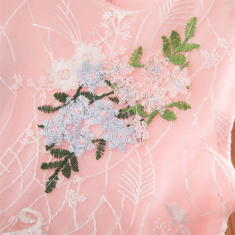 Girls Dresses 2019 Summer New Children's Clothing Fashion Style Mesh Embroidered Sweet Baby Girl Princess Infant Dress | Детская