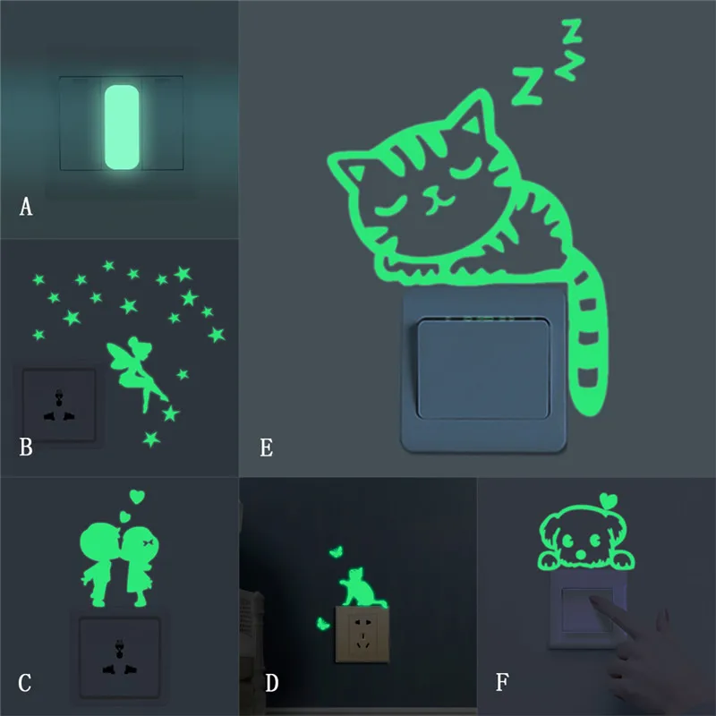 Съемные светящиеся настенные наклейки декоративные мультипликационные