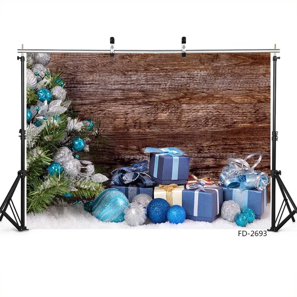 Рождественская елка шар подарок винтажный деревянный Зимний снег декорация для