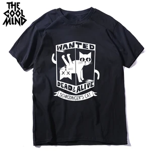 Мужская футболка COOLMIND, из 100% хлопка, с принтом в виде кота, летняя, свободная, с коротким рукавом