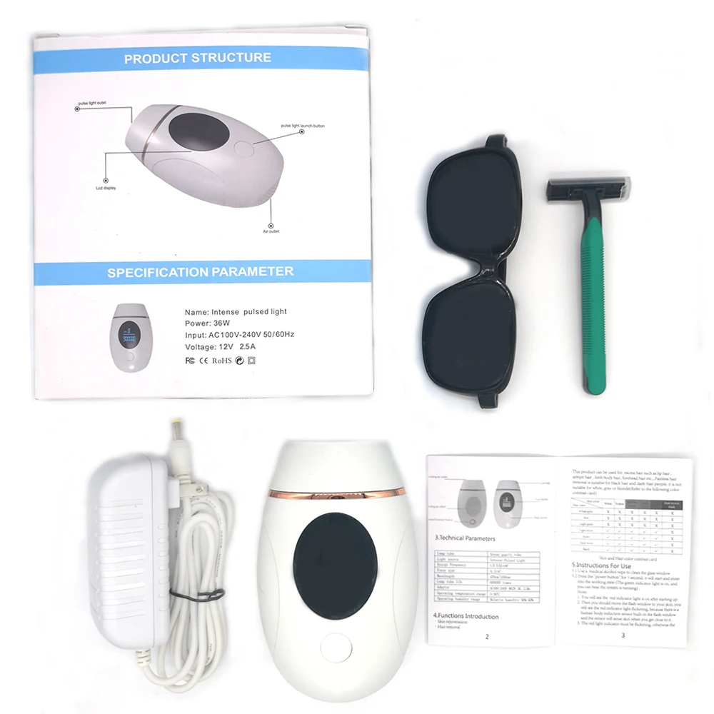 

Facial Epilator IPL Hair Removal 900000 Flashes Laser Permanent Hair Remover Women Epilation Depiladora Body Leg Bikini Trimmer