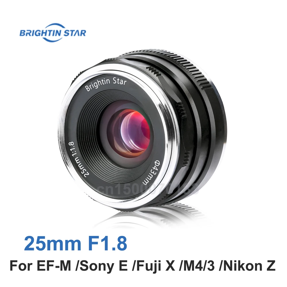 Brightin Star 25 мм F1.8 объектив с ручной фокусировкой беззеркальная камера s Len для Canon EF M