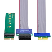 xiwai nvme ahci ngff m key ssd to pci e 3 0 1x x1 vertical adapter with pci e cable male to female extension