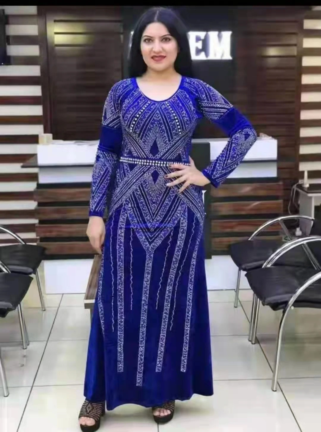 

Новый дизайн, блестящее мусульманское арабское Африканское платье, женское свадебное вечернее мусульманское платье, сексуальное элегантн...