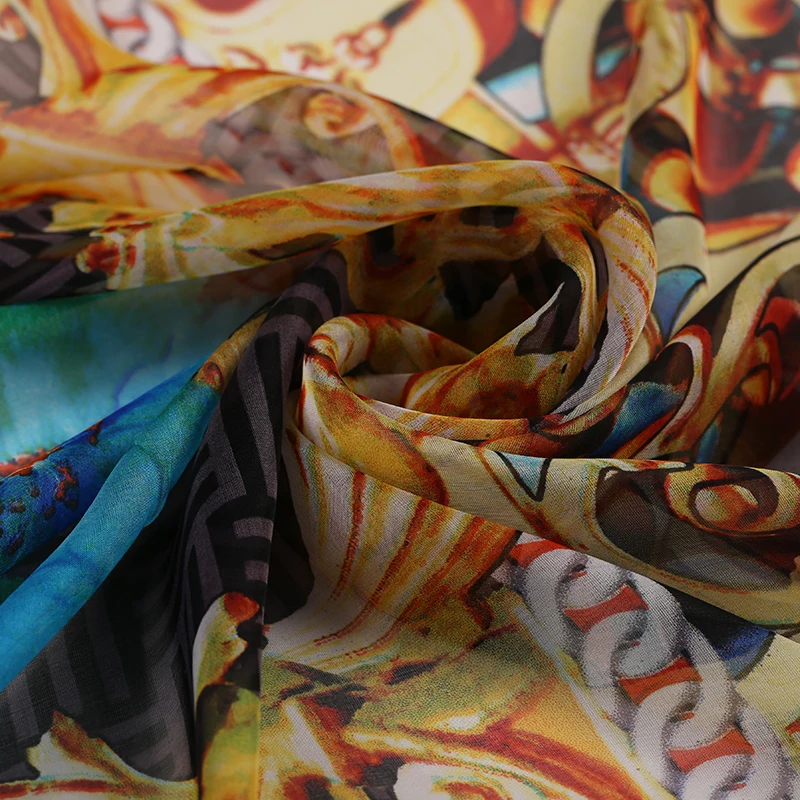 Новинка весна-лето 18 женское шифоновое платье из 100% шелка с принтом в полоску