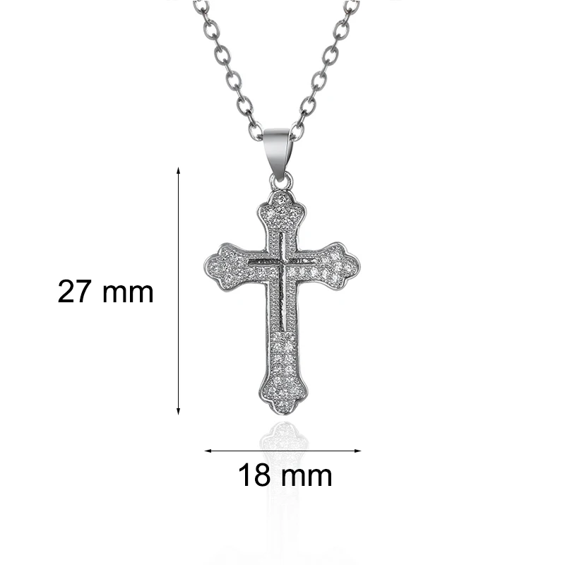 

Classic Retro Silver Color Shiny Cubic Zirconia Cross Necklaces for Women Pendant Necklace Crystal Choker Necklaces