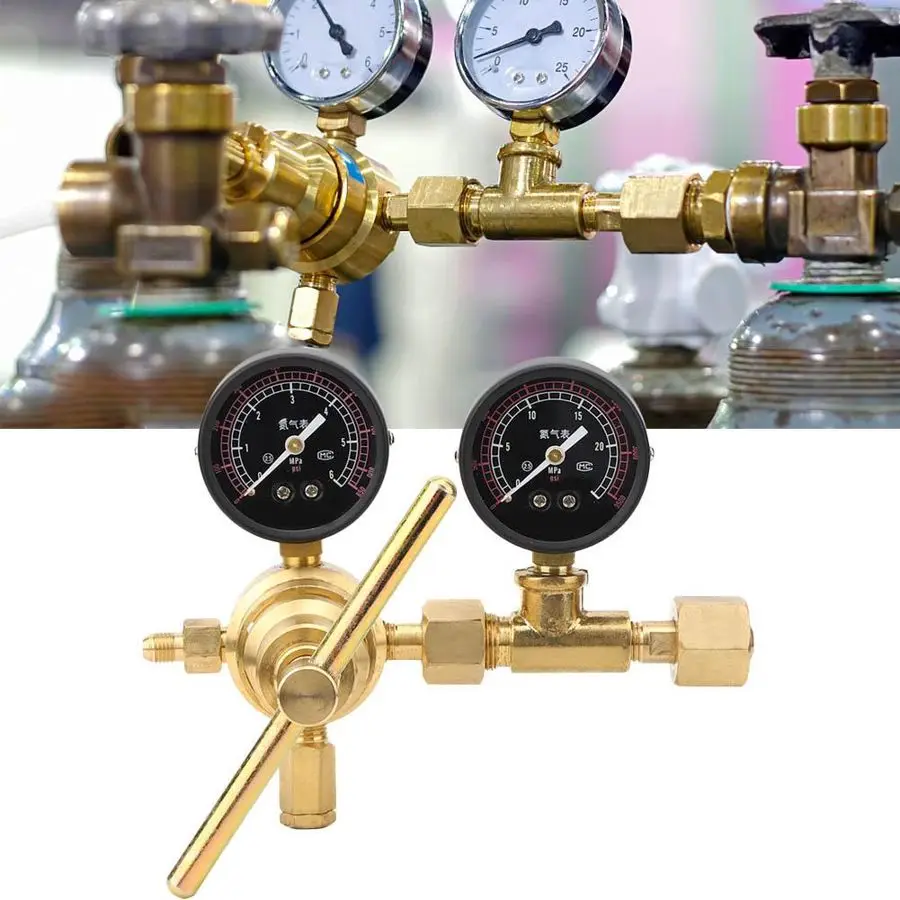 

60 кг латунный азотный регулятор манометр редуктор давления азота редукционный клапан регулятор давления воздушного компрессора