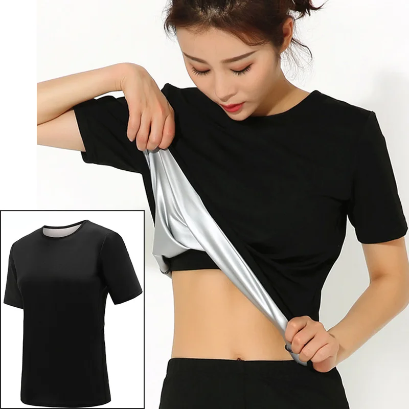 

Утягивающая женская футболка с коротким рукавом и поясом