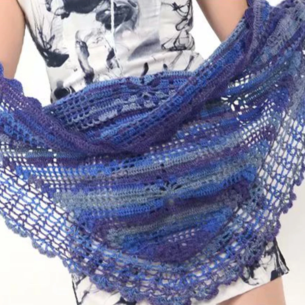 Цветной вязальный крючком шаль шарф перчатки Сделай Сам кукла шерстяная пряжа