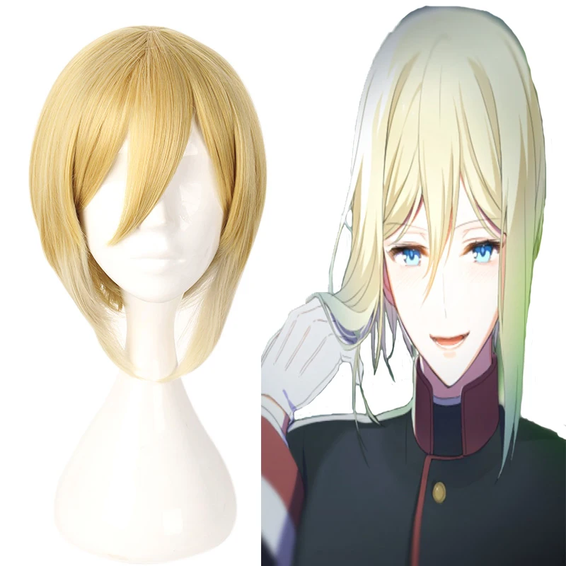 

Anime The Royal Tutor Cosplay Leonhard Von Glanzreich Golden Cosplay Wigs Halloween Party Oushitsu Kyoushi Heine Cosplay Wigs