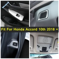 silver style window switch open close ac air vent outlet cover trim for honda accord 10th 2018 2022 interior accessories