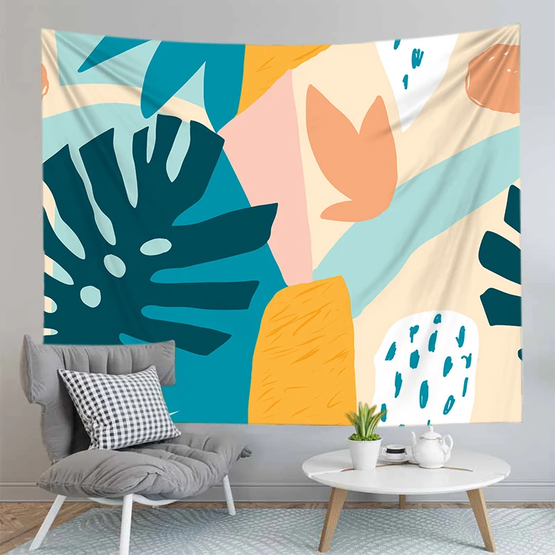 

Customize Abstract IllustrationPolyester Fabric Wall Tapestry Beach Throw Blanket Hanging Home Decorations Window Tapestries